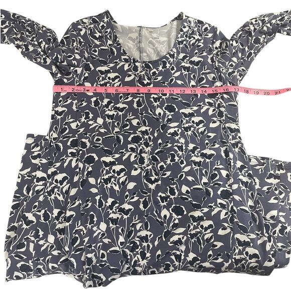 Garnet Hill Seamed Knit Trapeze Dress Nightshadow Floral Small Travel Vacation - Picture 11 of 15